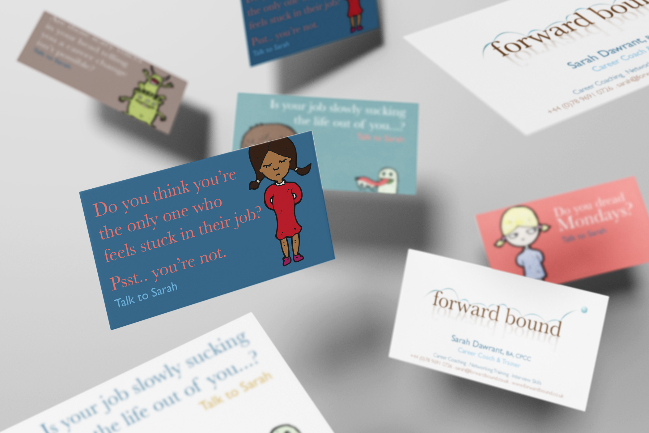 floating business cards