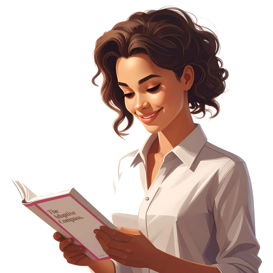 Woman reading Adaptive Compass