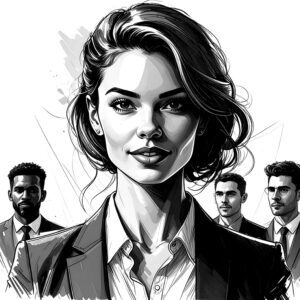 sketch of business leader