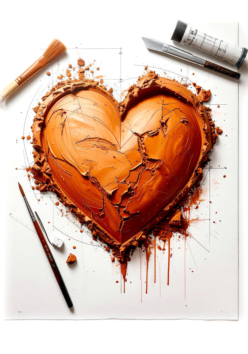 prototype heart made of clay